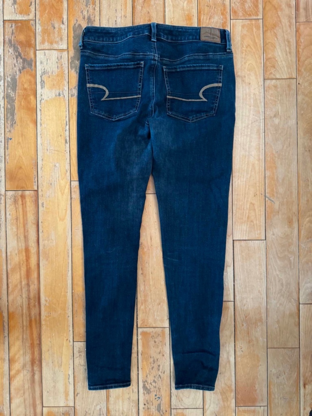 American Eagle Super Stretch X4 Skinny Jeans Size 6 - Dark Wash Gorpcore Boho - Picture 3 of 5